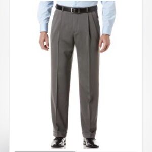 Perry Ellis Portfolio Classic Fit Double Pleat Non-Iron Melange Microfiber Dress